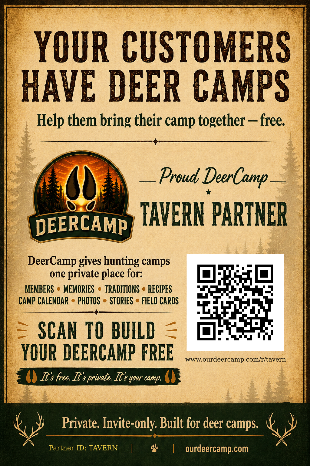 Tavern DeerCamp partner poster