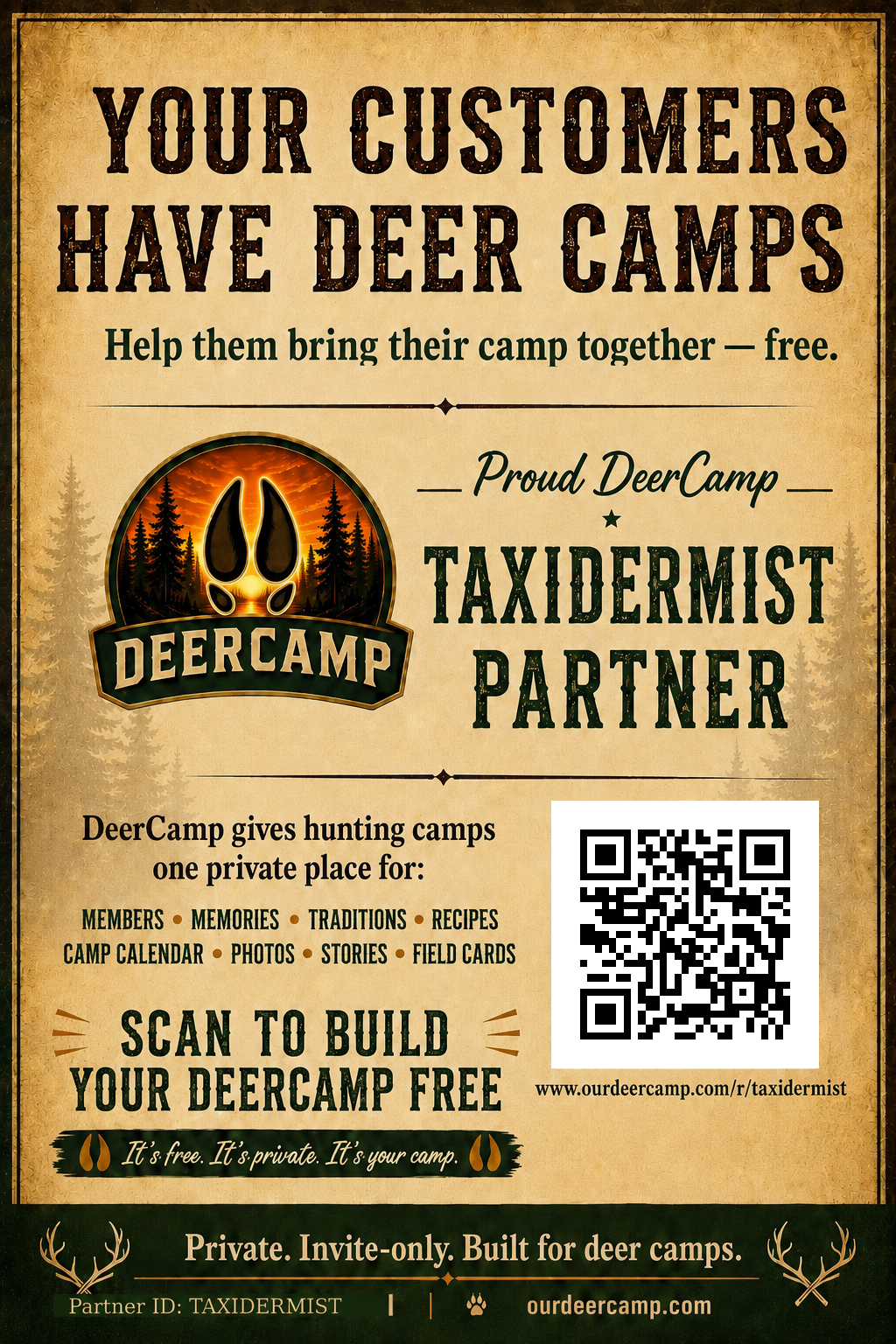 Taxidermist DeerCamp partner poster