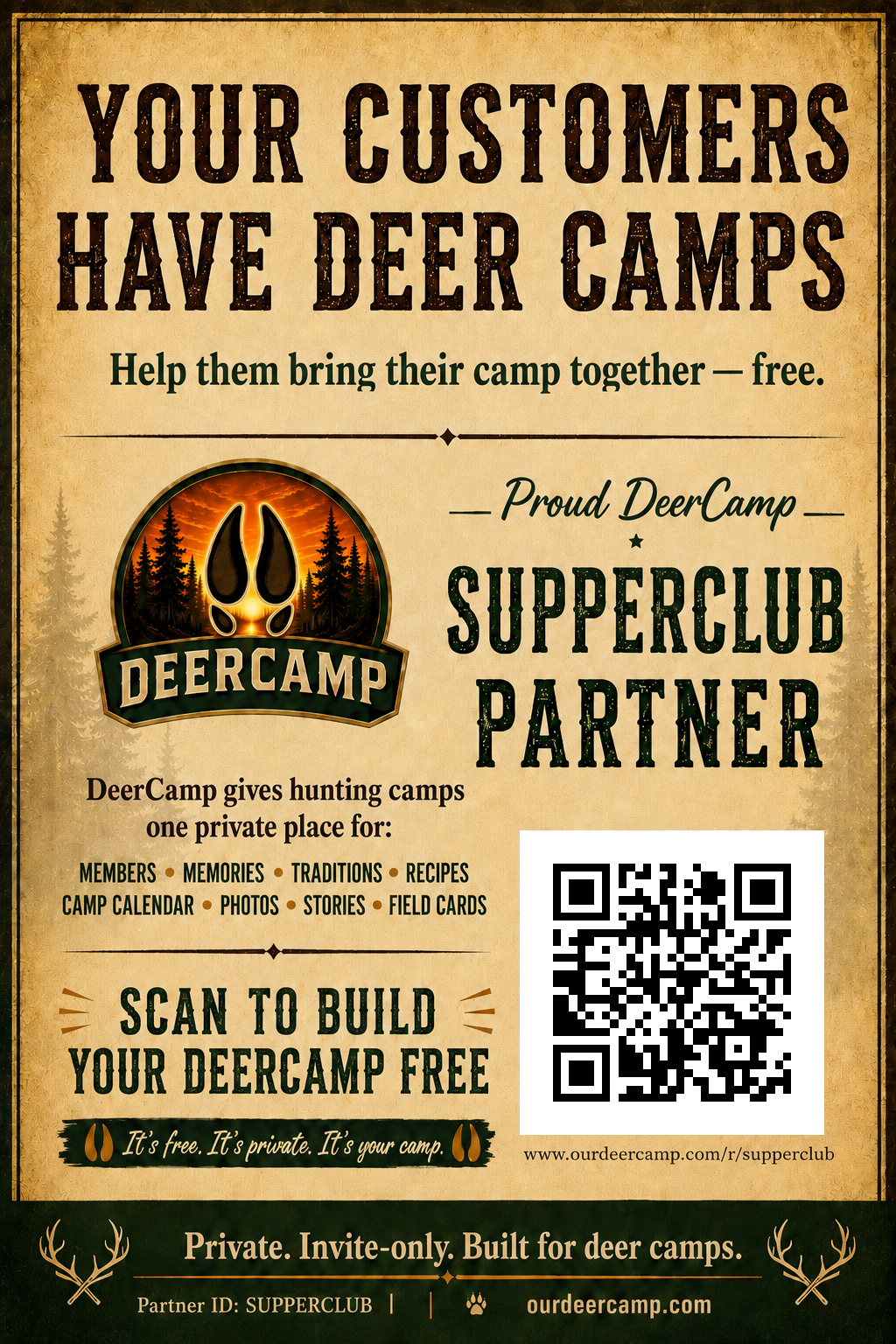 Supper Club DeerCamp partner poster