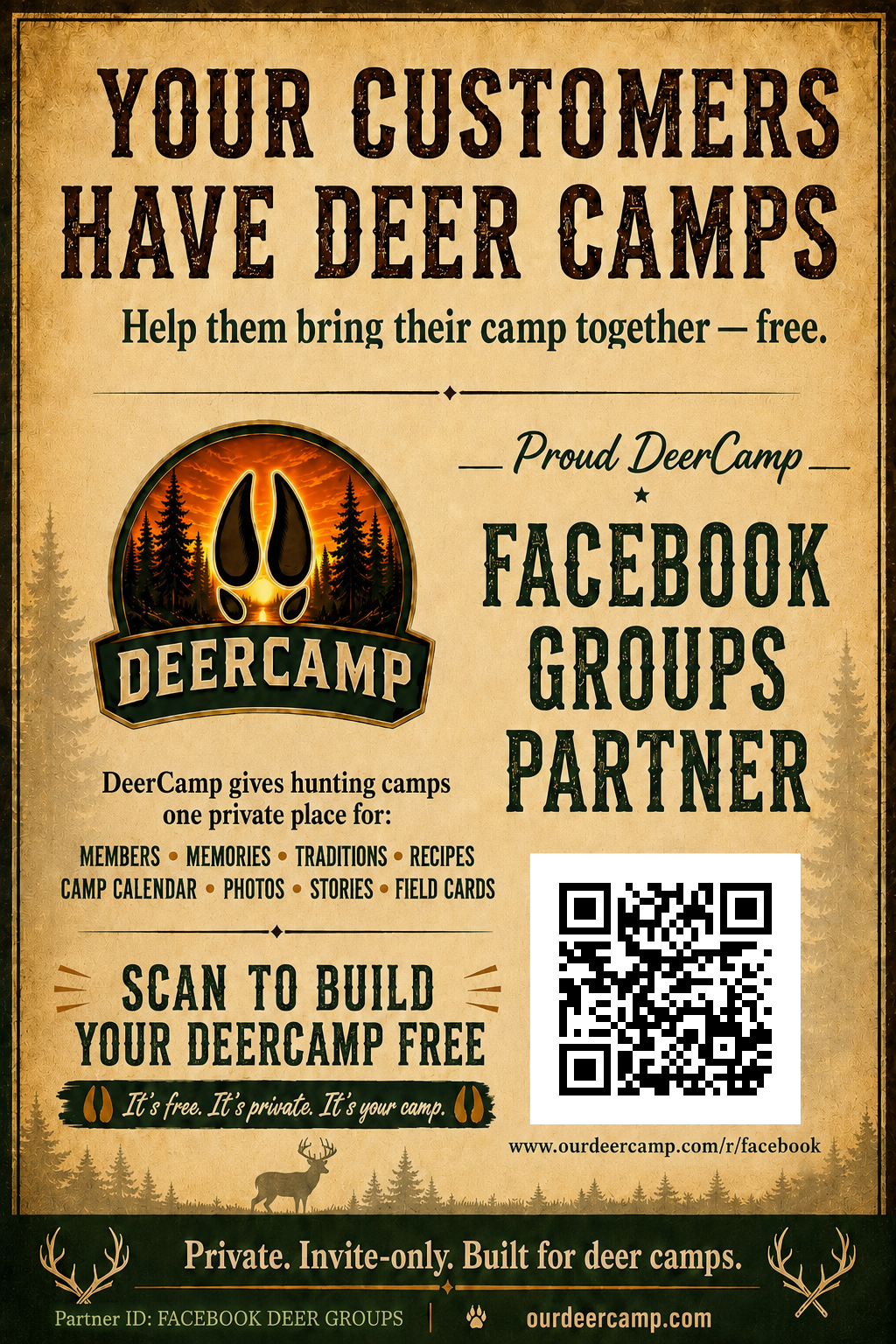 Facebook Deer Groups DeerCamp partner poster