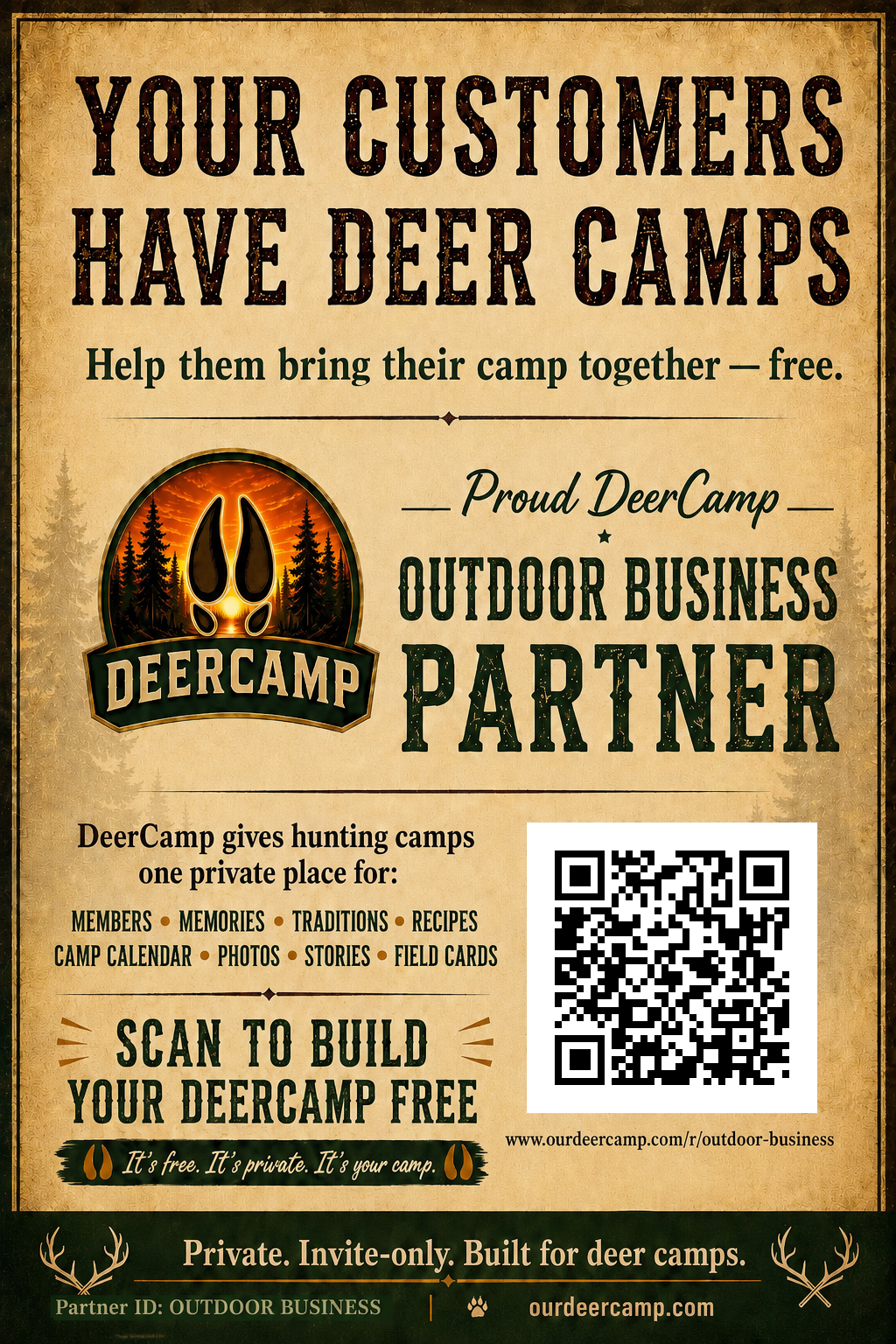 Outdoor Business DeerCamp partner poster